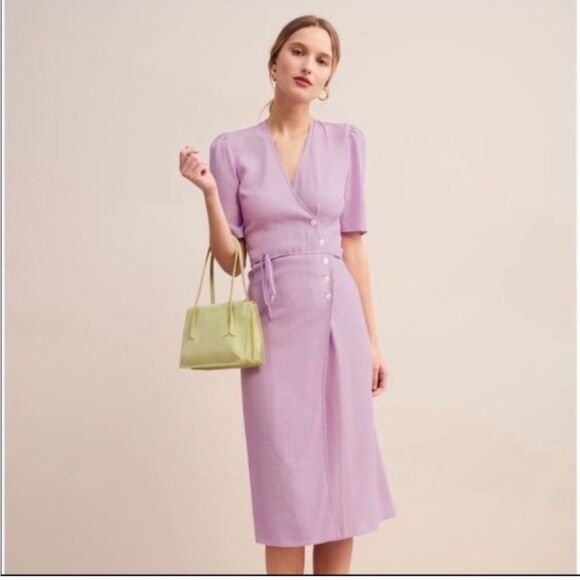 Rouje Gabin midi dress in Purple - Picture 8 of 15